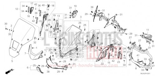GAINE DE PROTECTION AVANT (2) CRF1100D4R de 2024
